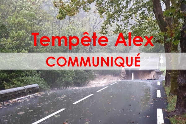 TEMPÊTE ALEX : COMMUNIQUÉ DU 3 OCTOBRE A 16h50