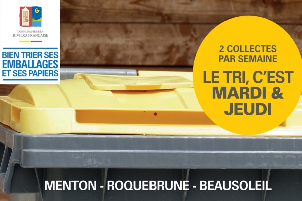 TRI &amp; RECYCLAGE : LA COLLECTE DES BACS JAUNES, C&#039;EST MARDI &amp; JEUDI !